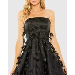 Mac Duggal Black with feathers and black sparkles